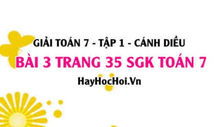 Giải bài 3 trang 35 Toán 7 Tập 1 SGK Cánh Diều